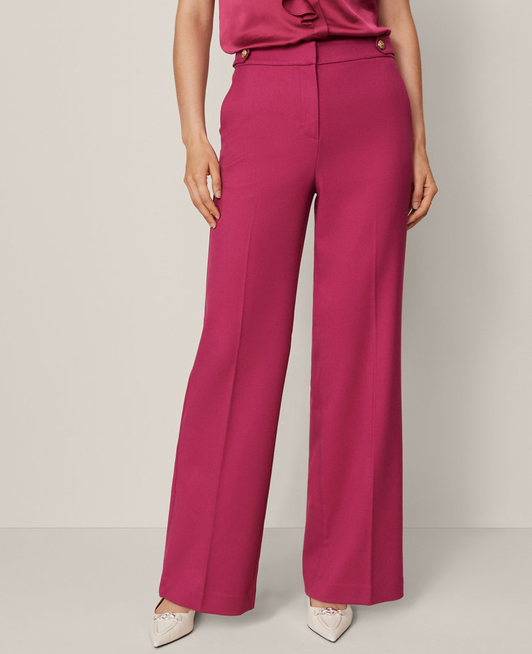Ann Taylor The Tailored Wide Leg Trouser In Purple
