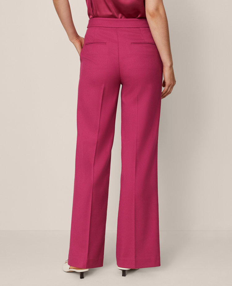 Ann Taylor The Tailored Wide Leg Trouser In Purple