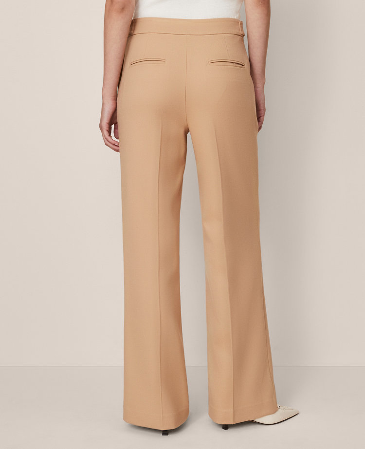 Ann Taylor The Tailored Wide Leg Trouser In Brown
