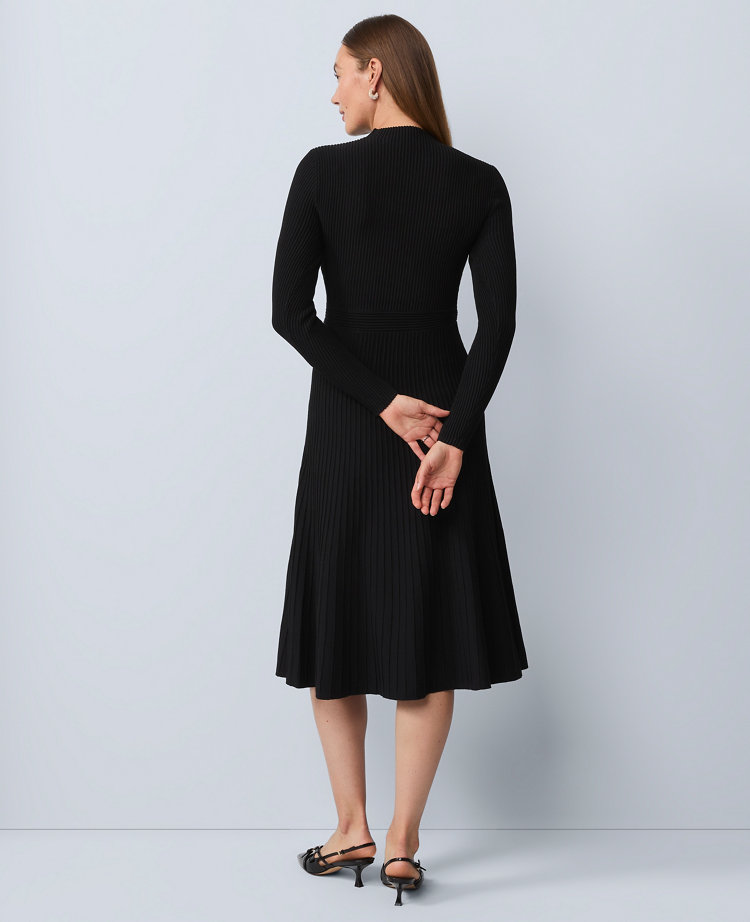 Petite Ribbed Mock Neck Sweater Dress