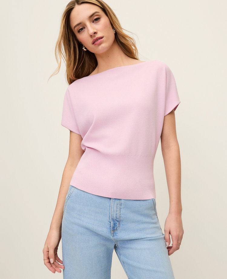 Ann Taylor Dolman Boatneck Sweater Top Women's