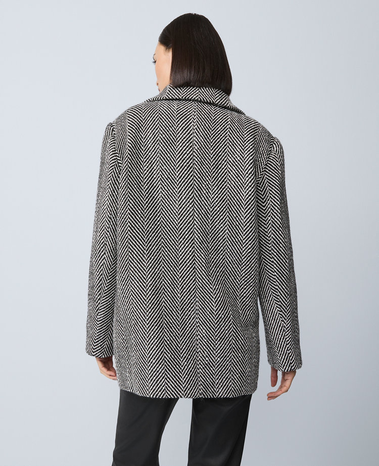Herringbone Double Breasted Peacoat