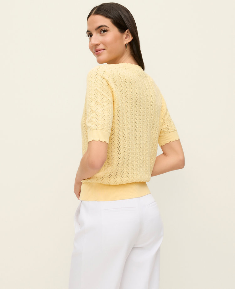 Pointelle Sweater Tee