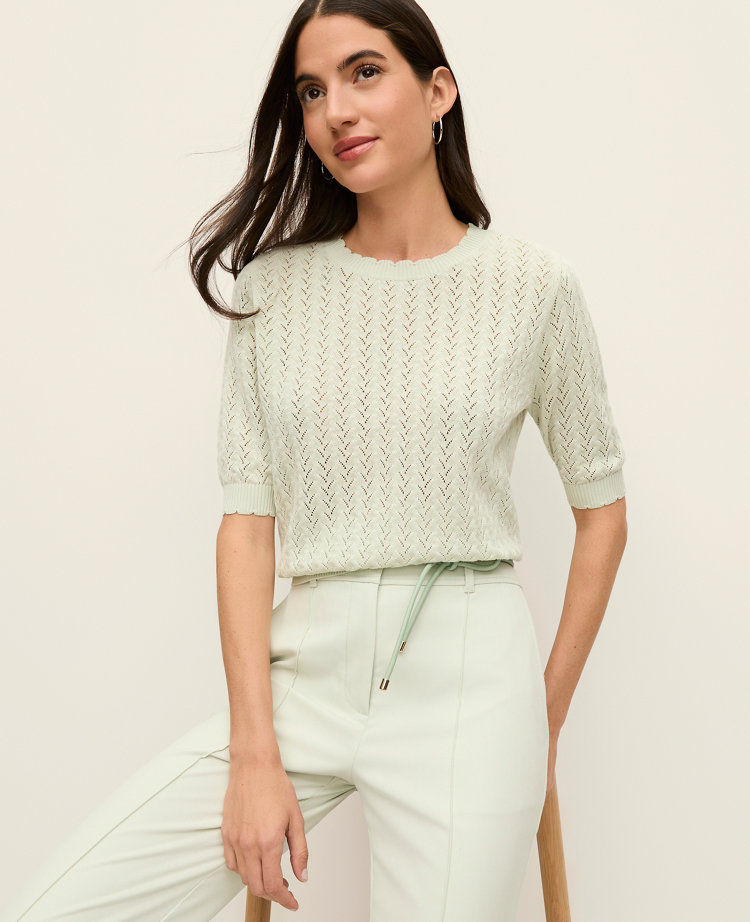 Pointelle Sweater Tee