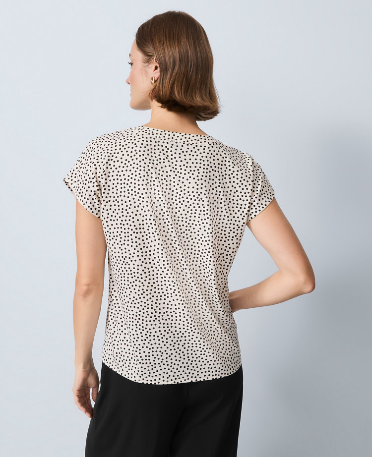 Mixed Media Pleat Front Top