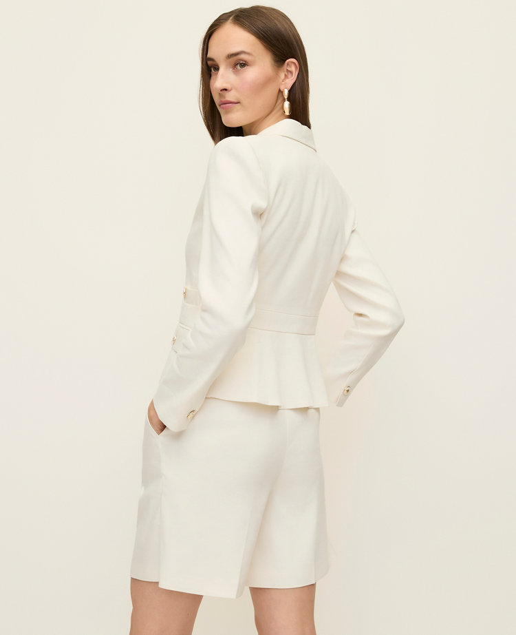 The Peplum Back Blazer in Linen Blend