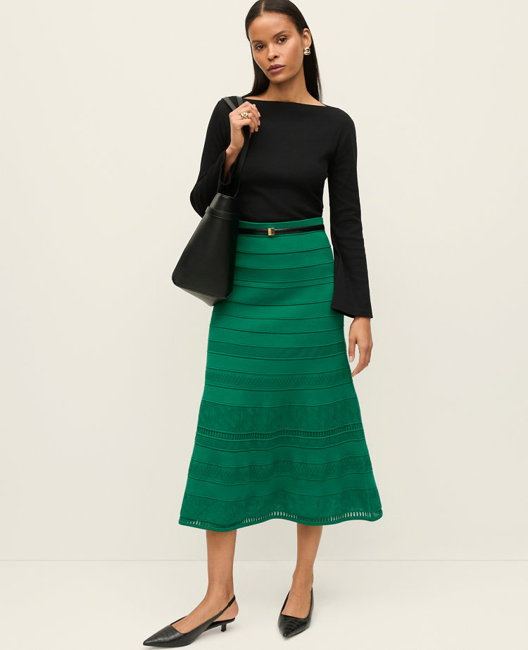 Pointelle Mixed Stitch Skirt