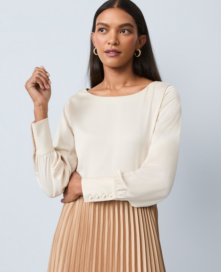 Satin Boat Neck Popover