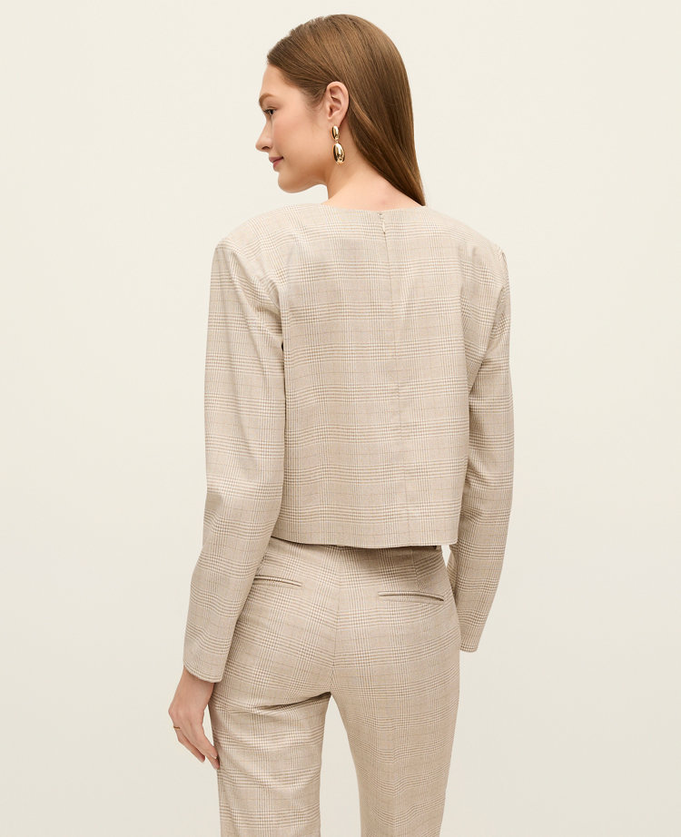 Glen Check Crew Neck Top