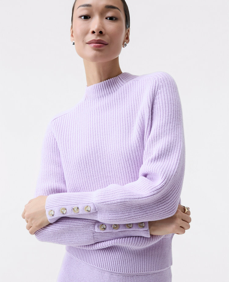 Ribbed Button Sweater