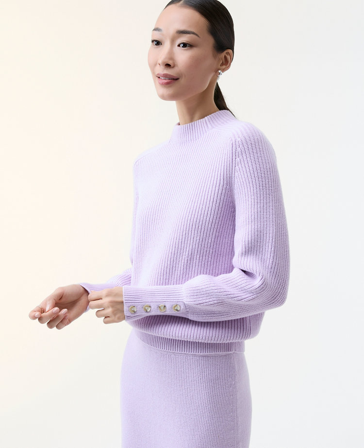 Ribbed Button Sweater