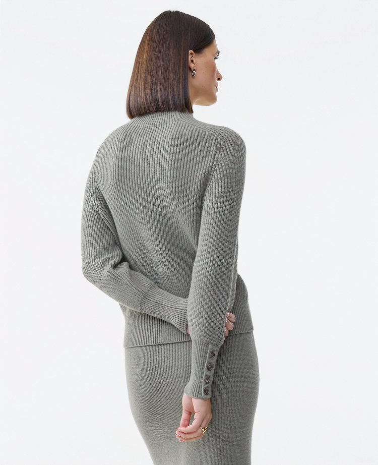 Ribbed Button Sweater