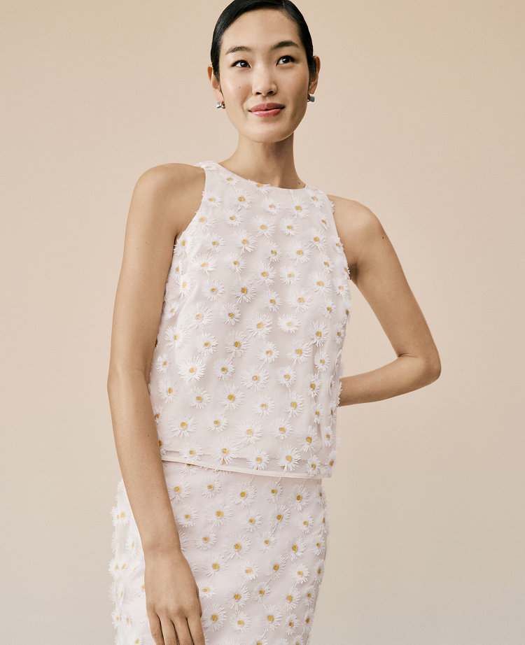 Daisy Appliqué Halter Top