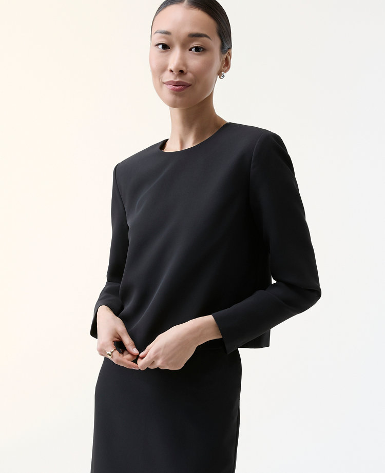 The Crew Neck Top in Fluid Crepe