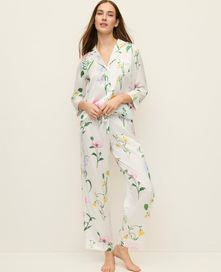 Floral Satin Pajama Set