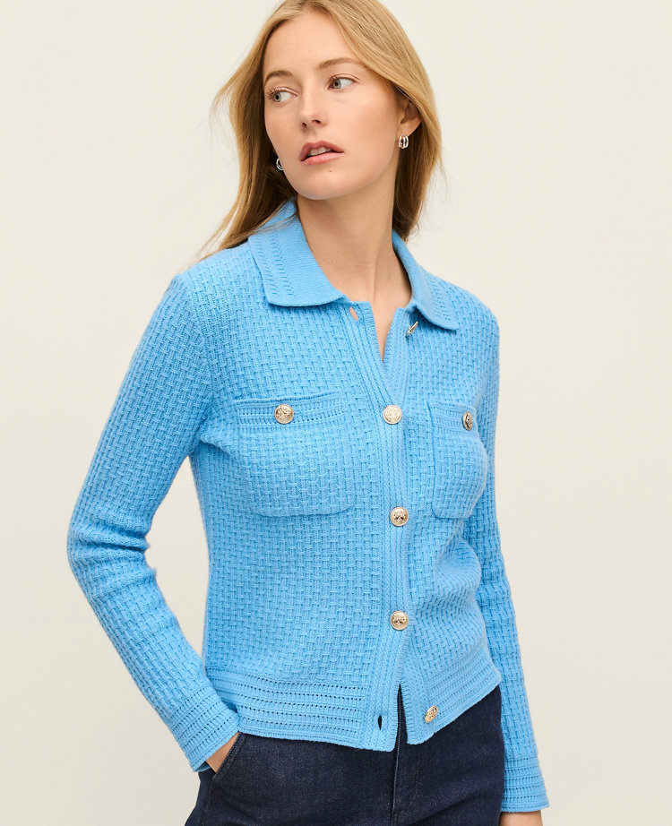 Textured Stitch Sweater Jacket