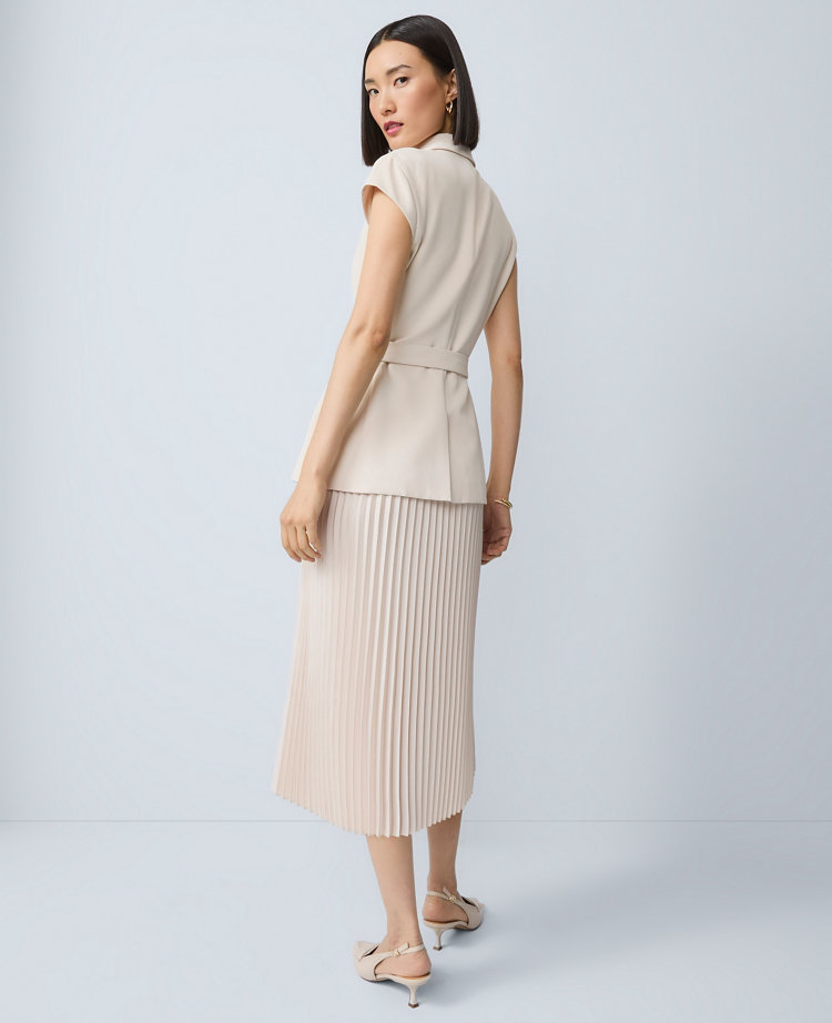 Petite Crepe Blazer Wrap Midi Dress