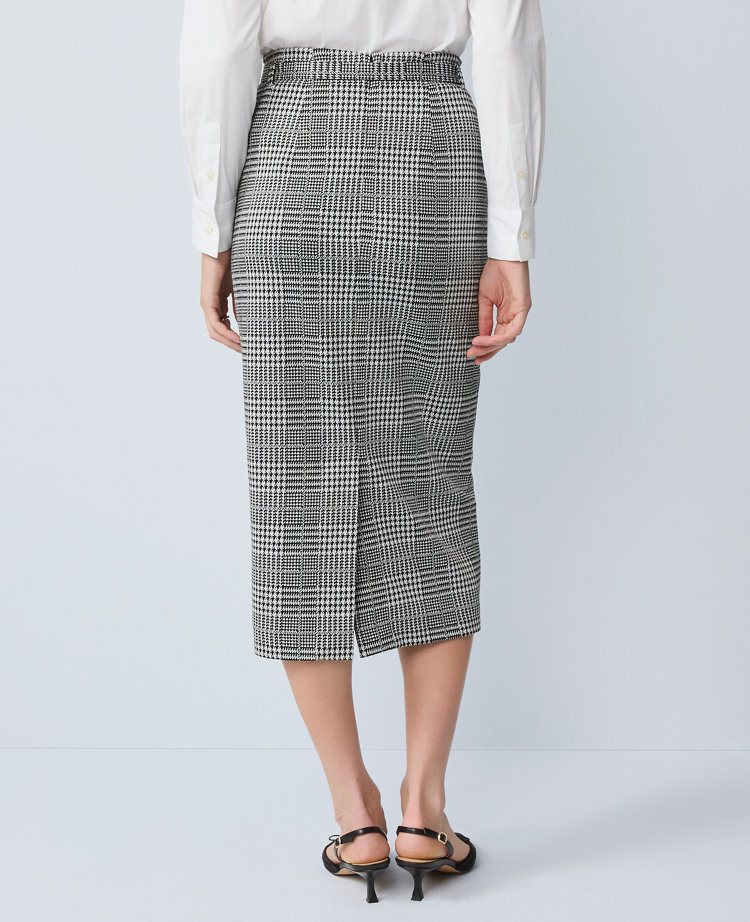 Ann Taylor Plaid Belted Midi Pencil Skirt In Multi