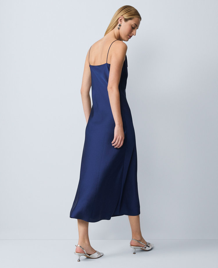 Petite Satin Cowl Neck Slip Dress