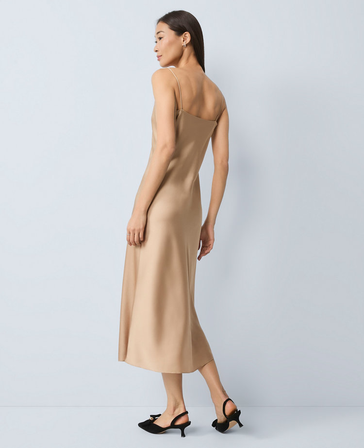 Petite Satin Cowl Neck Slip Dress