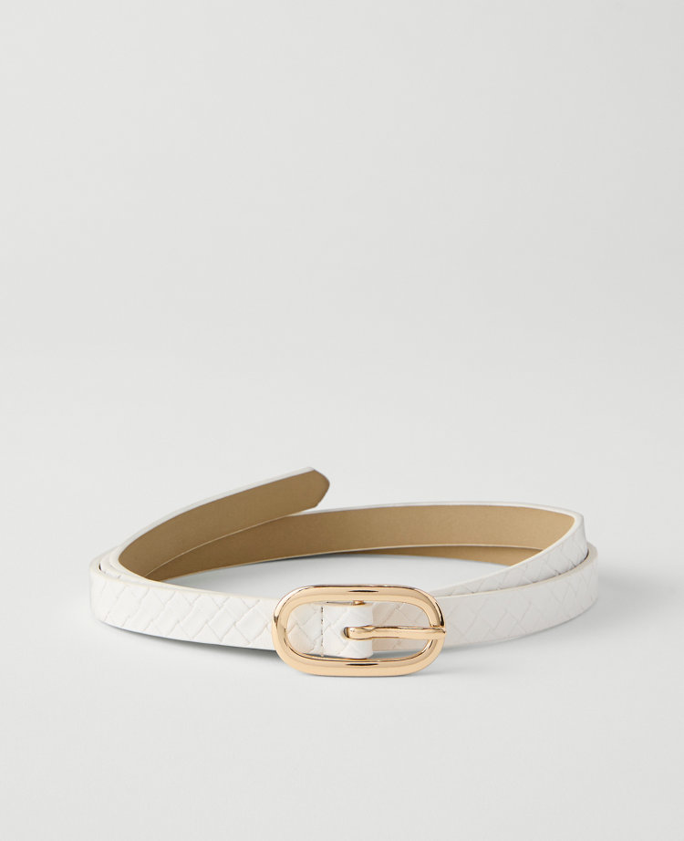 Skinny Woven Leather Belt