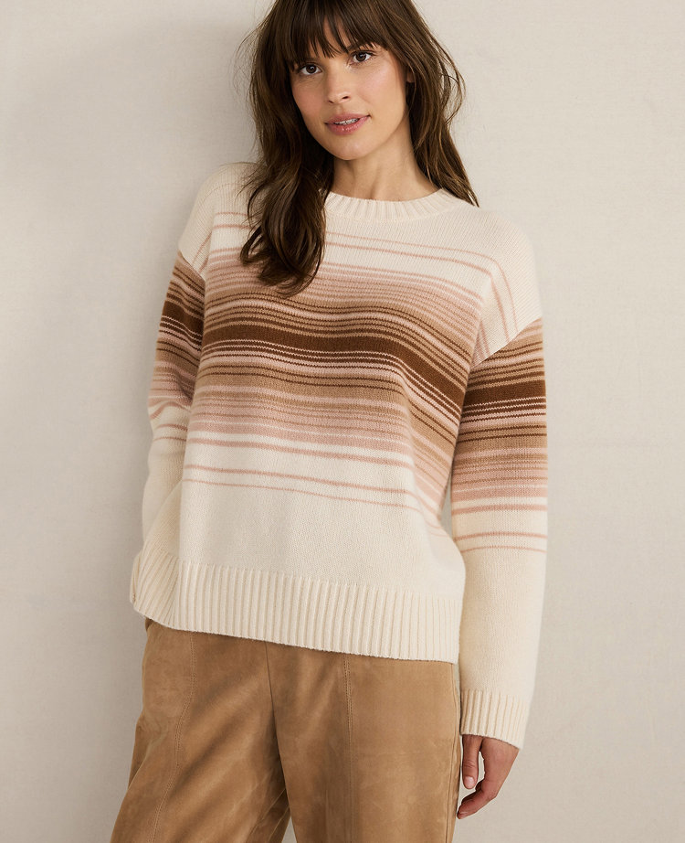 Haven Well Within Cashmere Ombré Stripe Crewneck Sweater