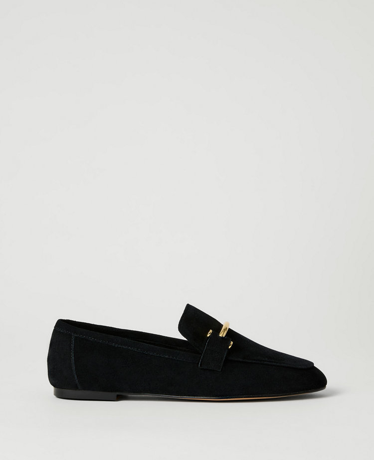 Chain Embellished Suede Loafer