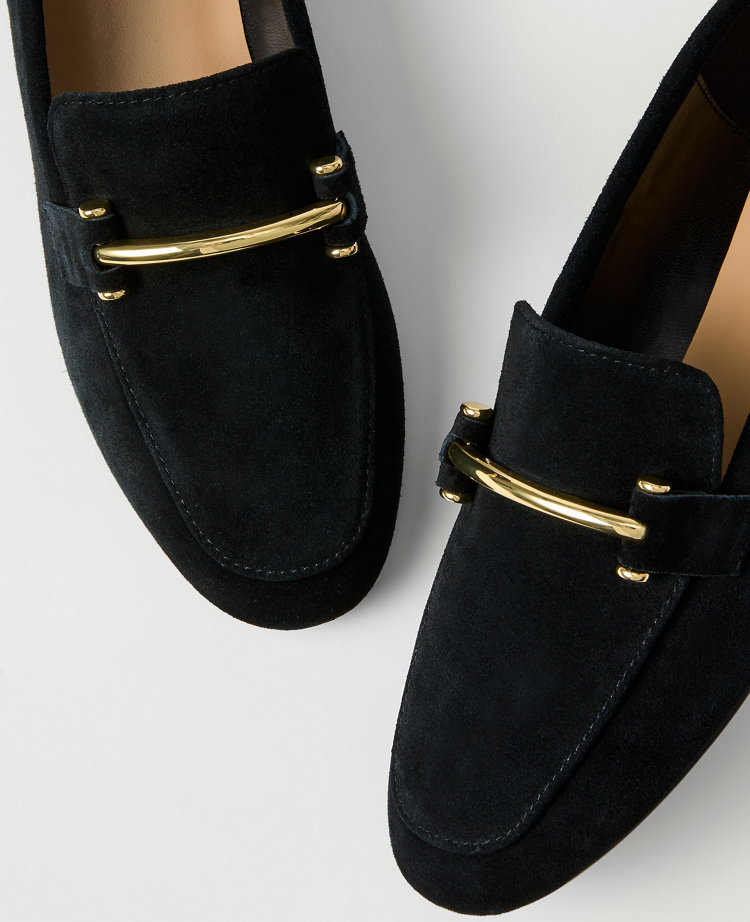 Chain Embellished Suede Loafer