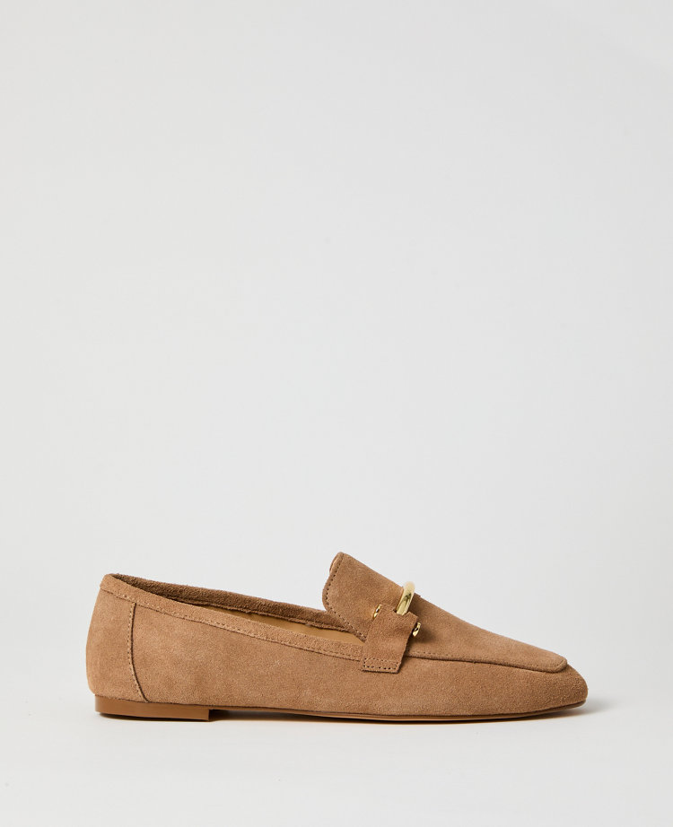 Chain Embellished Suede Loafer