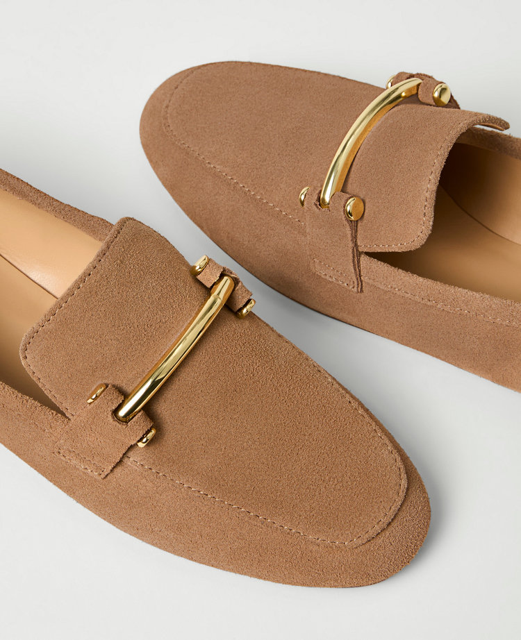 Chain Embellished Suede Loafer