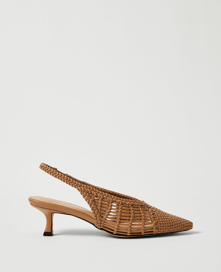 Woven Nip Toe Slingback Pump