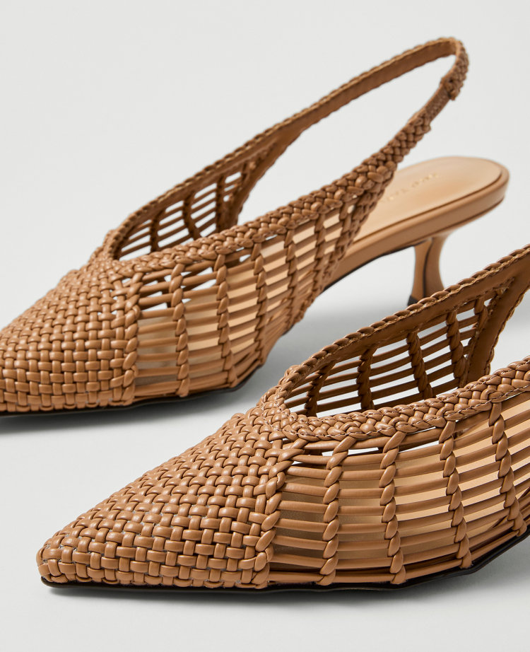 Woven Nip Toe Slingback Pump