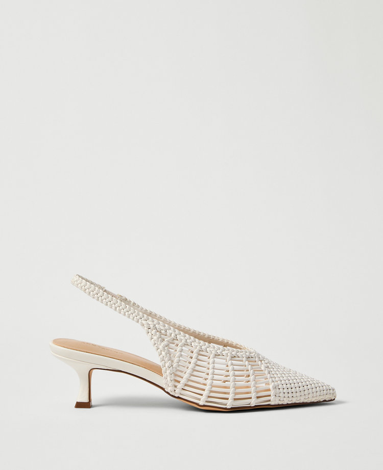 Woven Nip Toe Slingback Pumps