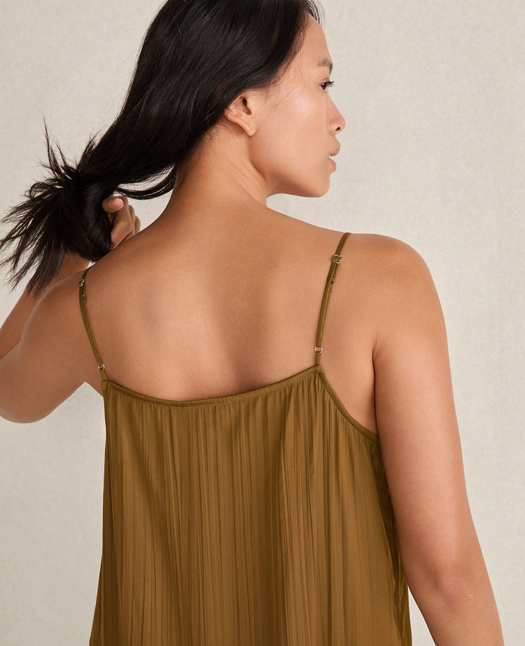 Ann Taylor Haven Well Within Silky Pleated Maxi Dress In Green