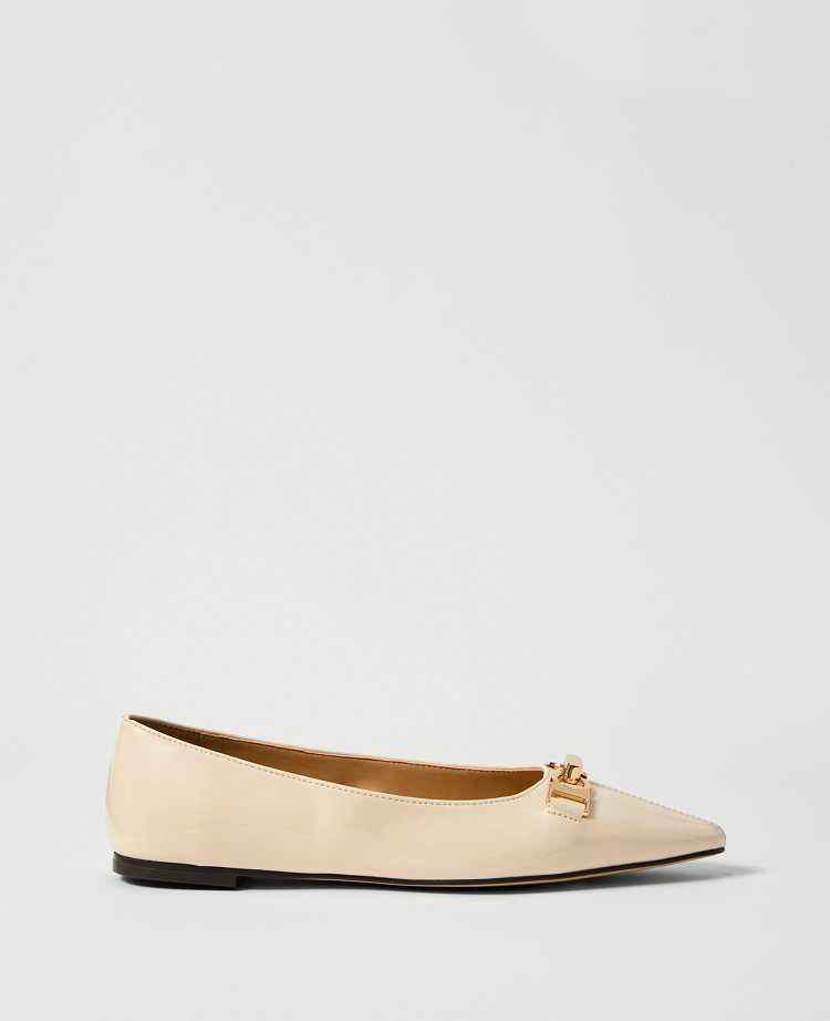 Hardware Embellished Patent Flat