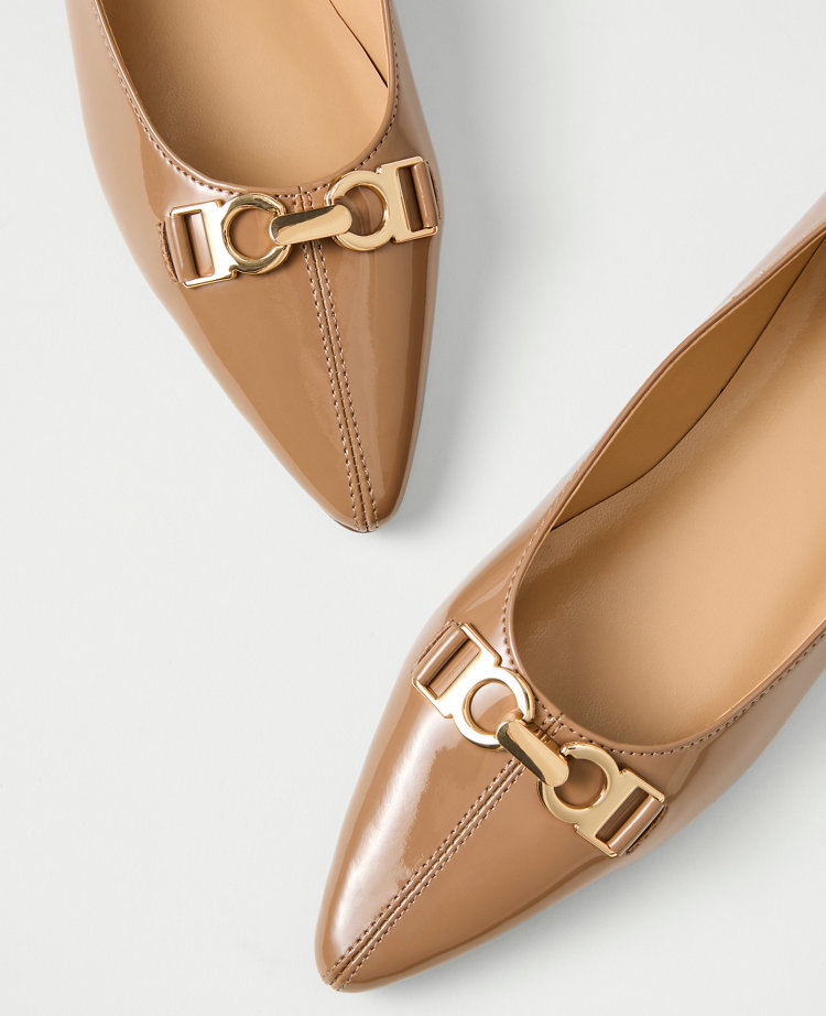 Hardware Embellished Patent Flat