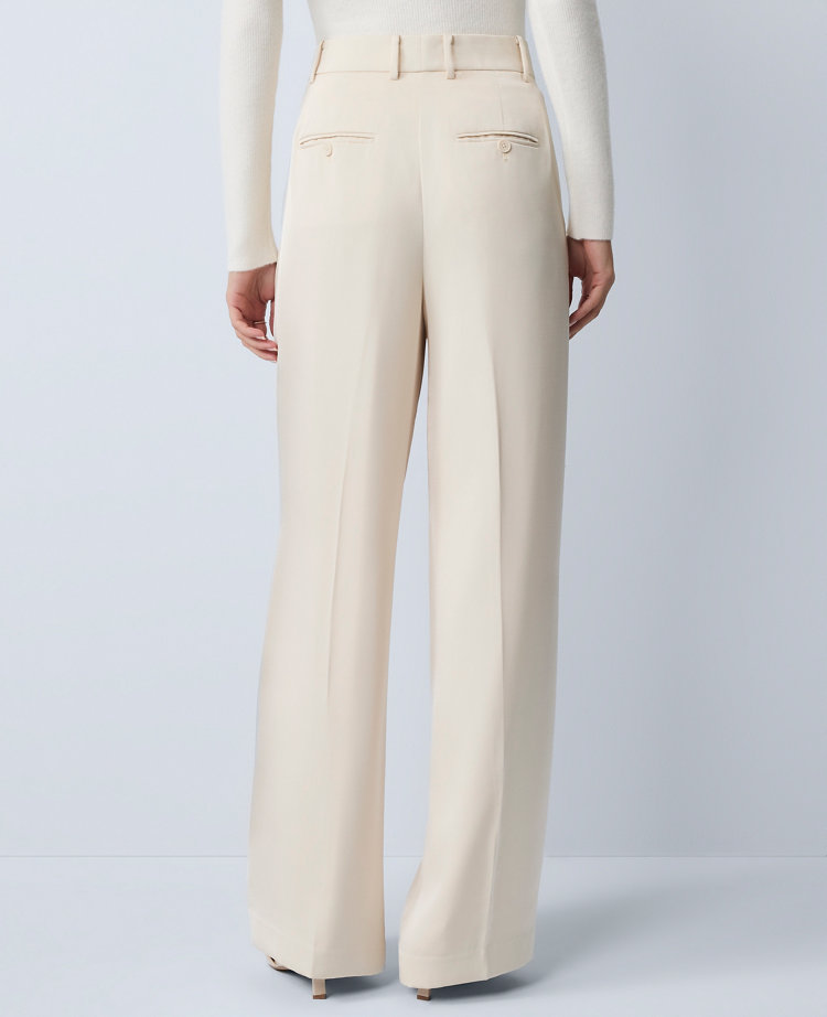 The Petite Pleated Trouser in Satin