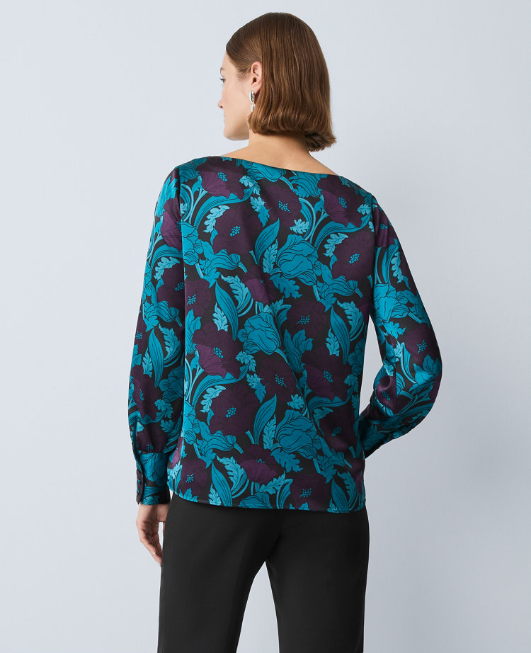 Petite Floral Boatneck Blouse