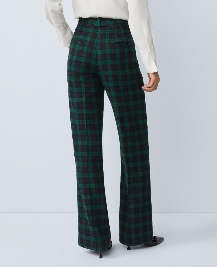Ann Taylor The Petite Jayne Trouser Plaid Rainforest Women's