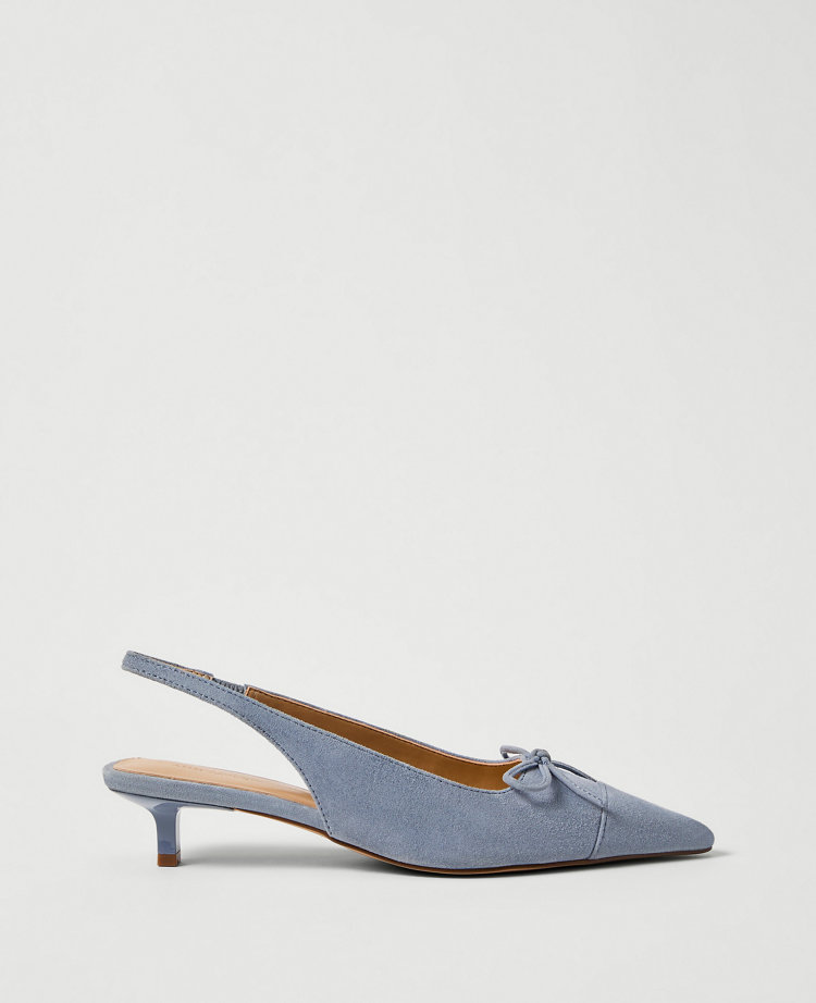 Suede Bow Slingback Pump