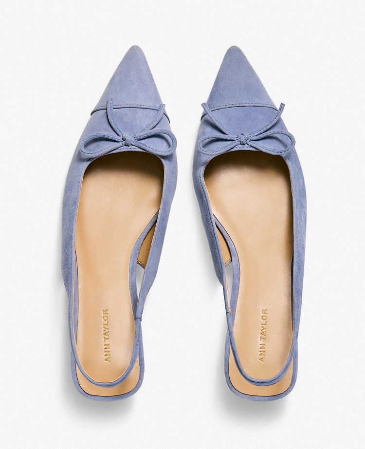 Suede Bow Slingback Pump
