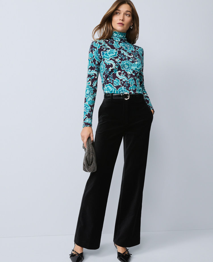 Petite Floral Turtleneck Top