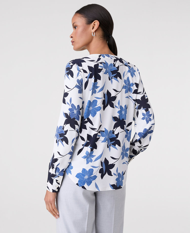 Floral Pleat Front Top