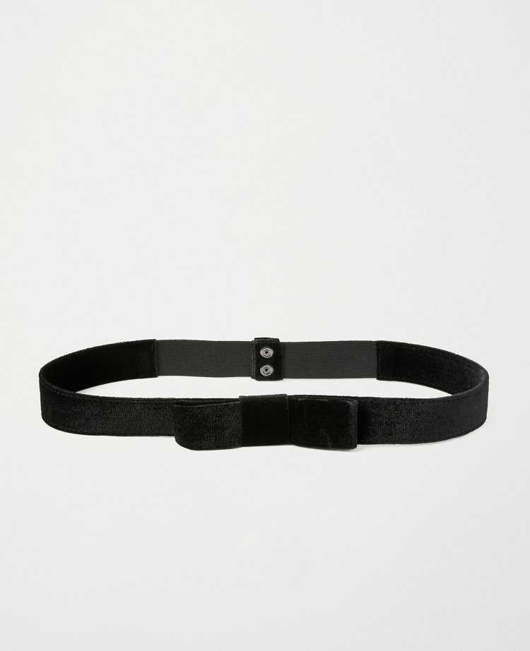 Ann Taylor Velvet Bow Belt In Black