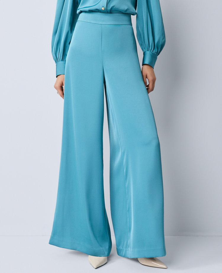 Ann Taylor The Petite Statement Palazzo Pant In Blue