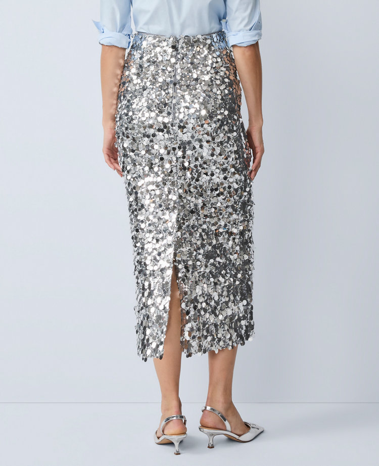 Ann Taylor Sequin Column Midi Skirt