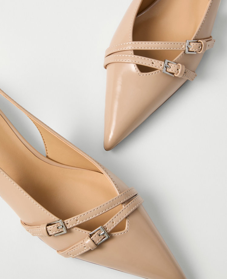 Strappy Patent Slingback Pump