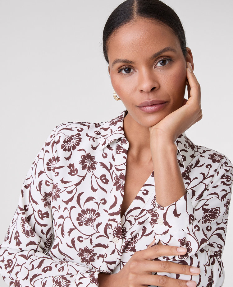 Floral Satin Essential Shirt