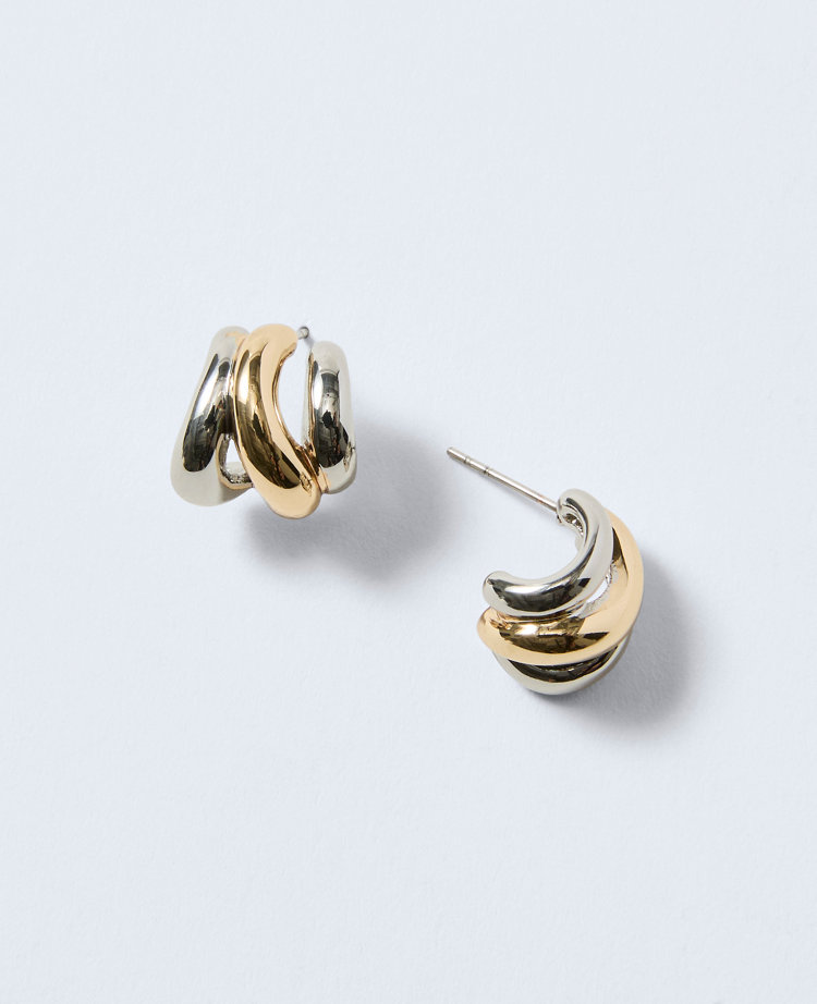 Mixed Metal Hoop Earrings
