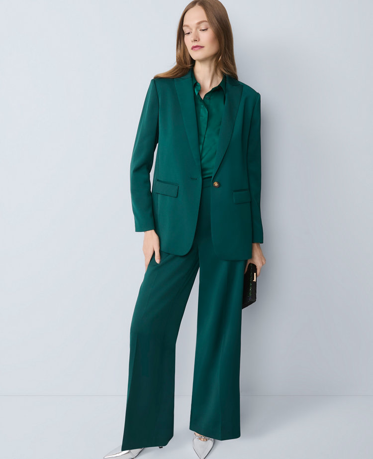 Ann Taylor The Petite Wide-leg Pant In Green
